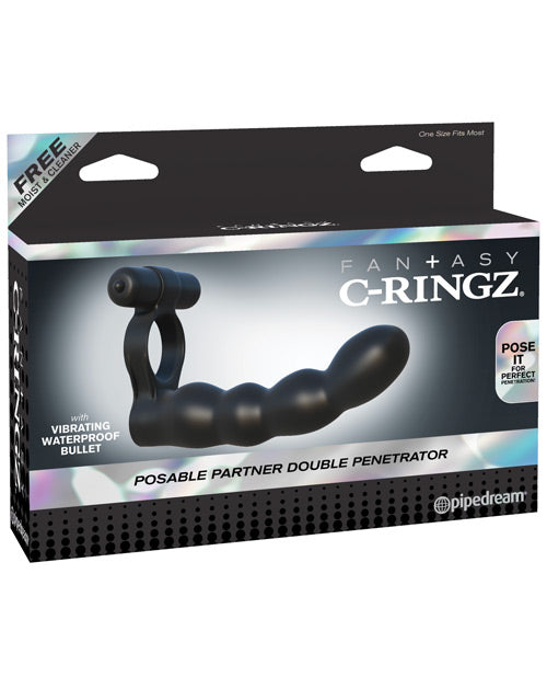 Fantasy C-Ringz Posable Partner Double Penetrator - Black - featured product image.