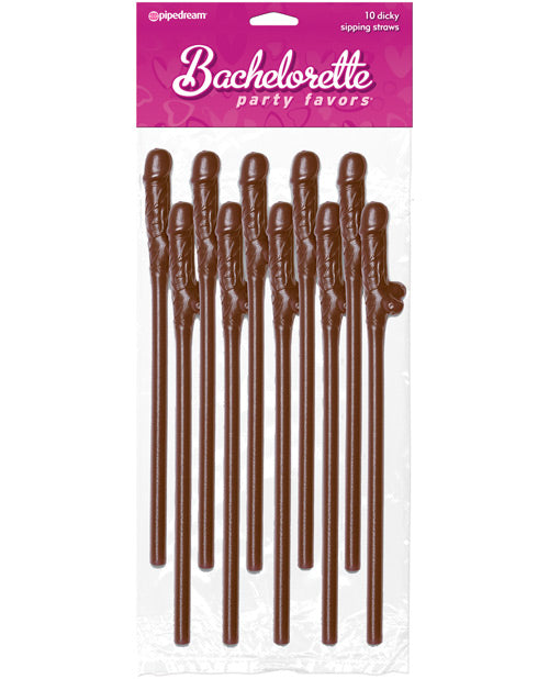 Brown Pecker Straws - Pack of 10 - featured product image.
