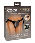 Arnés con correa King Cock Elite Comfy Body Dock en negro