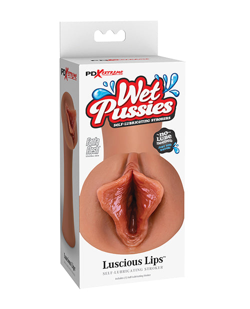 Pdx Extreme Wet Pussies Delicious Lips Masturbador en Marrón - El máximo placer te espera Product Image.