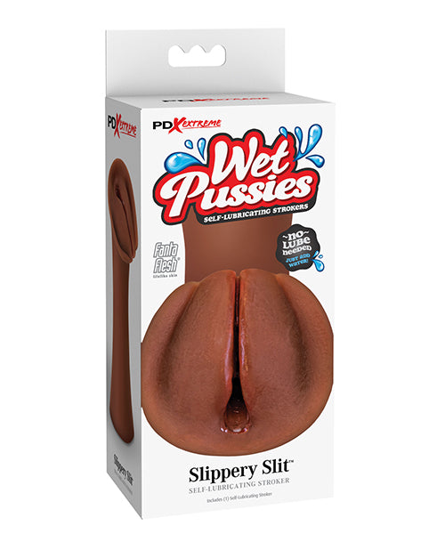Pdx Extreme Wet Pussies Slippery Slit - Brown: Realistic, Wet & Brown Product Image.