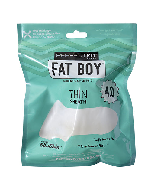 Perfect Fit Fat Boy Thin 4.0 Clear: funda para el placer que mejora la circunferencia Product Image.