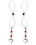 Bijoux de Nip 心型吊飾乳頭光環 - 紅色/透明
