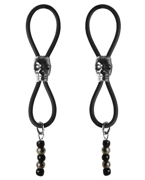 Bijoux de Nip Black/Silver Skull Slider Nipple Halos: Rebel Chic Essentials - featured product image.