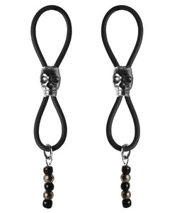 Bijoux de Nip Black/Silver Skull Slider Nipple Halos