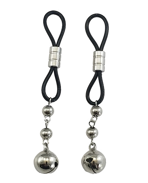 Shop for the Bijoux de Nip Black Nipple Halos with Silver Bells - Stylish, Pierceless, & Playful at My Ruby Lips