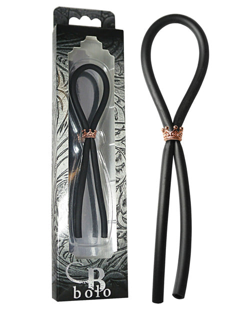 Bolo Silicone Lasso Cockring with Rose Gold Crown Slider - featured product image.