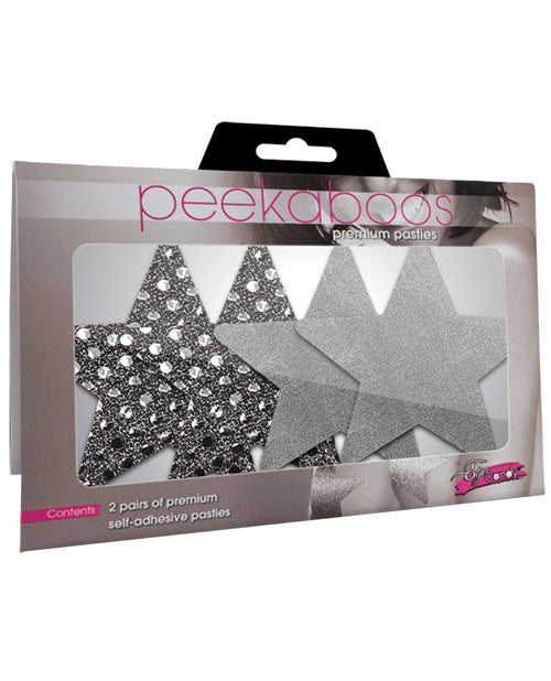 Dark Angel Stars Silver Premium Pasties - Pack of 2 - featured product image.