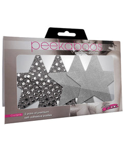 Dark Angel Stars Silver Premium Pasties - Pack of 2
