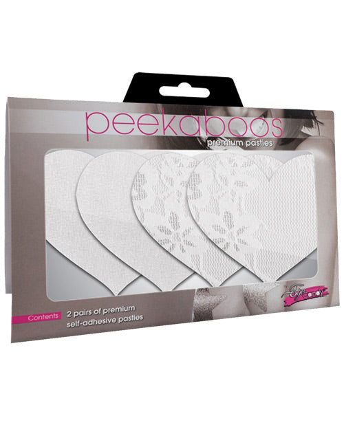 Peekaboos Premium Pasties - Luminous Hearts - White ðŸ¤ - featured product image.