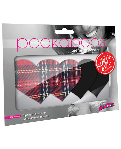 Xgen Peekaboos Schoolgirl Hearts Self-Adhesive Pasties - 2 Pairs Product Image.