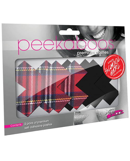 Peekaboos Schoolgirl X O/S Premium Self-Adhesive Pasties Product Image.