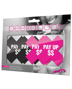 Peekaboos Pay Up Pasties - Black & Pink Duo