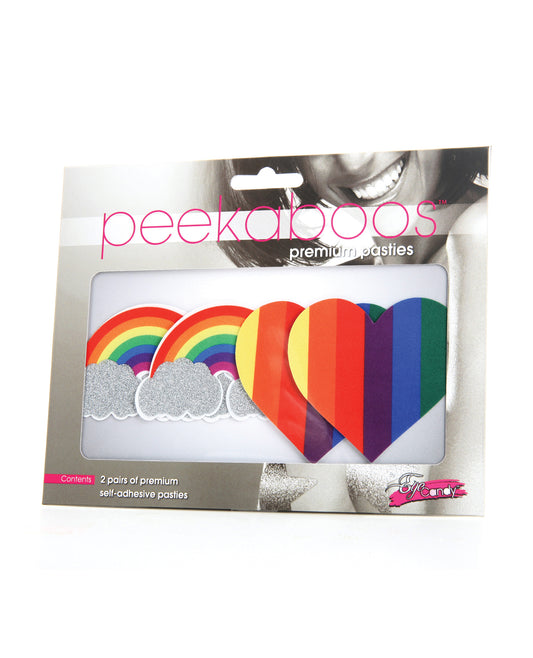 Peekaboos Pride Glitters Rainbows & Hearts Pasties - Pack of 2 - featured product image.