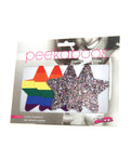 Peekaboos Pride Rainbow Glitter Stars - Paquete de 2: empanadas brillantes y brillantes