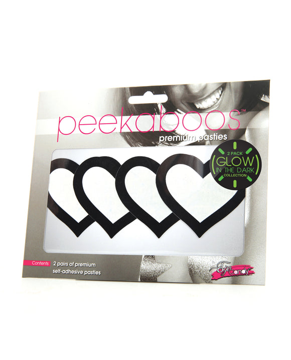 Peekaboo Corazones que brillan en la oscuridad - Paquete de 2 Product Image.