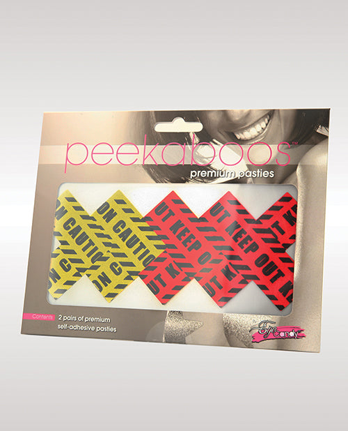 Peekaboos Caution X Pasties - Accesorios de declaración premium - featured product image.