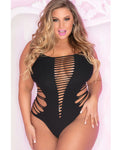 Pink Lipstick Slice & Dice Seamless Bodysuit - Black Queen (Fits up to 2X)