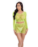 Leaf It To Me Long Sleeve Crop Top & Short Set