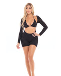 Pink Lipstick Knock Out 2 pc Play Suit in Black