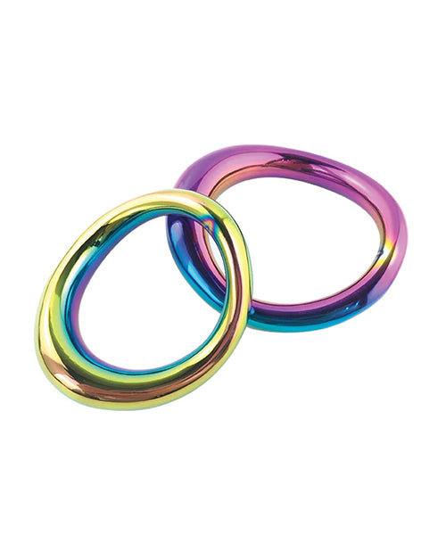 "Plesur Rainbow Stainless Steel Cock Ring: Explosive Pleasure" Product Image.