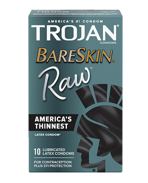 Condones Trojan BareSkin Raw - Paquete de 10 ultrafinos: el látex más delgado de Estados Unidos 🌟 Product Image.