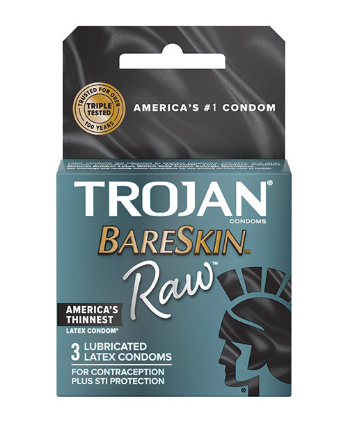 Preservativos Trojan BareSkin Raw - Paquete de 3 ultrafinos Product Image.