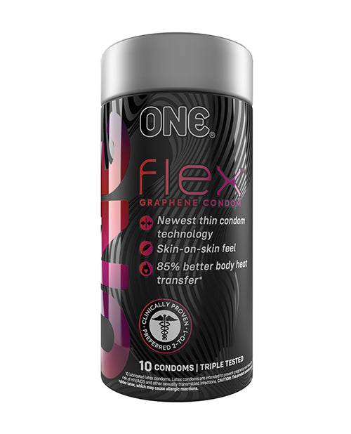 One Flex Graphene Condoms: Ultra Thin, Heat-Enhanced, Vegan (Pack of 12) - featured product image.