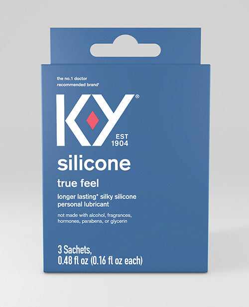 KY 矽膠 True Feel 潤滑油 - 3 袋裝 Product Image.