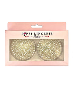 Pearl Reusable Pasties in White by Popsi Lingerie - Elegance Redefined