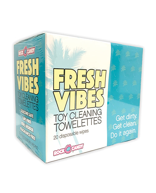 Shop for the Rock Candy Fresh Vibes Toy Cleaning Towelettes - Box of 20: Quick, Safe, Portable at My Ruby Lips