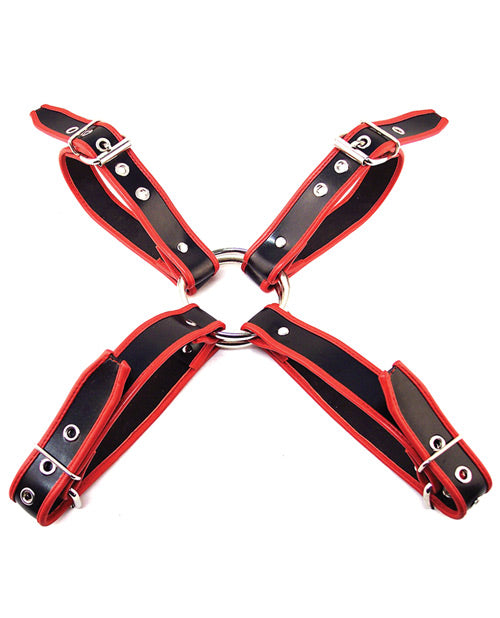 Rouge Leather Chest Harness in Black/Red Product Image.