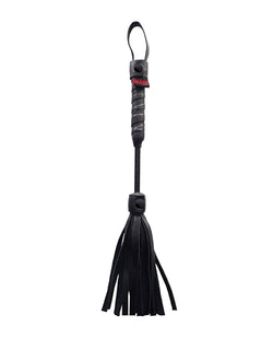 Mini flogger de cuero Black Rouge: un toque de elegancia en el juego sensorial