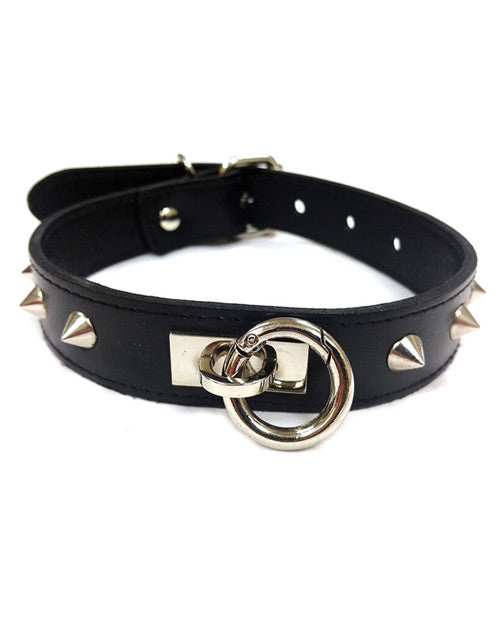 Shop for the Rouge Leather Studded O-Ring Collar at My Ruby Lips