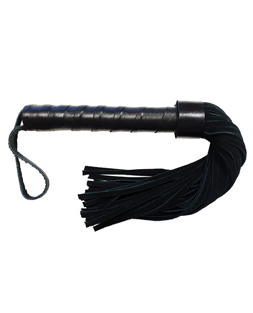 Rouge Black Leather Handle Short Suede Flogger - featured product image.