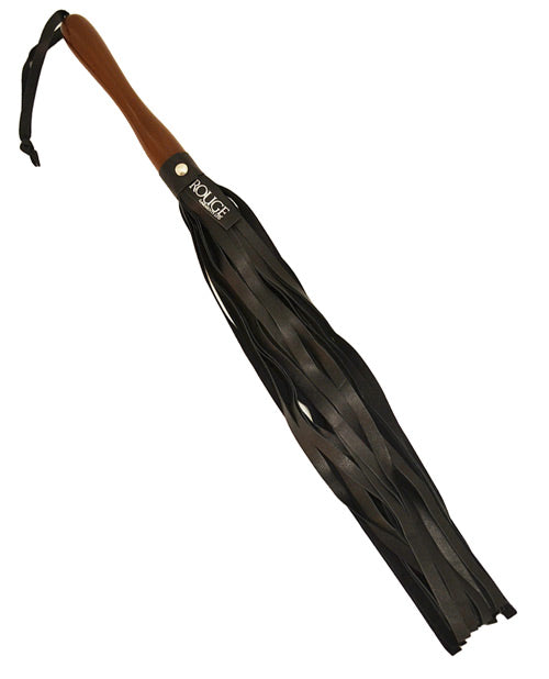 Rouge Luxury Leather Flogger with Wooden Handle Product Image.