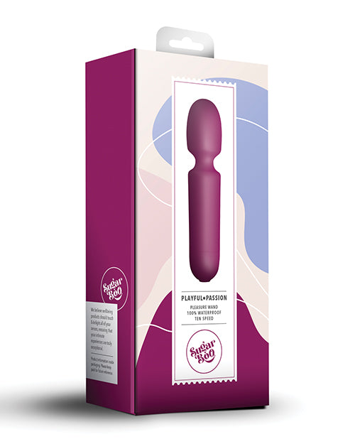 "SugarBoo Playful Passion Wand Vibrator - Burgundy" - featured product image.