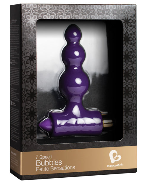 Rocks Off Petite Sensations Bubbles - 7 Speed Purple Anal Vibrator - featured product image.