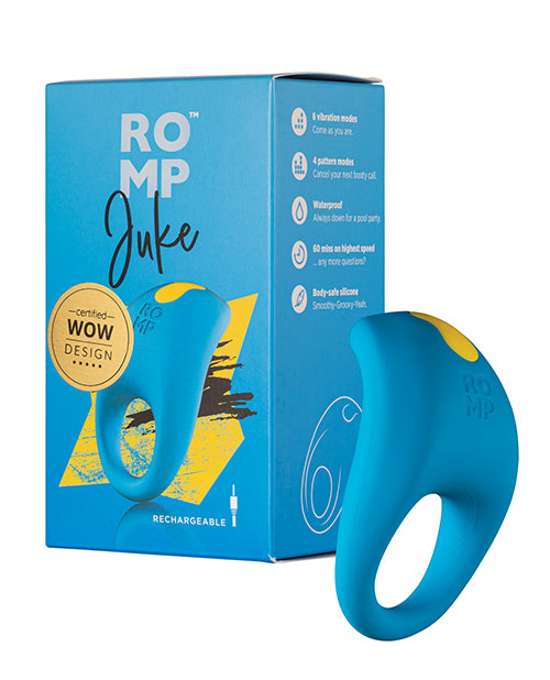 ROMP Juke Blue Cockring: placer intenso y aumento de resistencia Product Image.