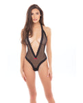 Rene Rofe Black Plunge Teddy - Allure Enhancement Lingerie Piece