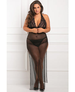 Rene Rofe All Out Black 2-Piece Gown Set (1X/2X)