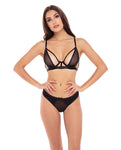 Conjunto de sujetador y braguitas Elegance en negro de Rene Rofe