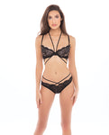 Conjunto de sujetador y braguitas negras Dare Me de Rene Rofe