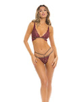 Rene Rofe Vinyl Vibes Cage Bra & G-String Set