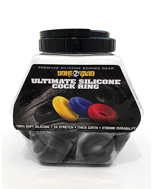 Shop for the Boneyard Ultimate Silicone Cock Ring Fishbowl - Black Bowl (Pack of 50) at My Ruby Lips