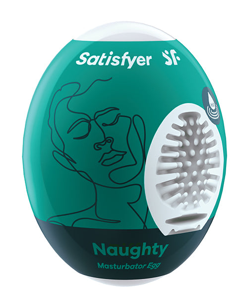 Huevo Masturbador Satisfyer Naughty - Verde Oscuro: Textura similar a la piel, formas interiores variadas, sin lubricante - featured product image.