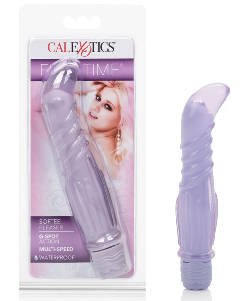 Cal Exotics First Time Softee Pleasures Vibe - Plush Soft Removable Sleeve & Multi-Speed Vibrations - featured product image.