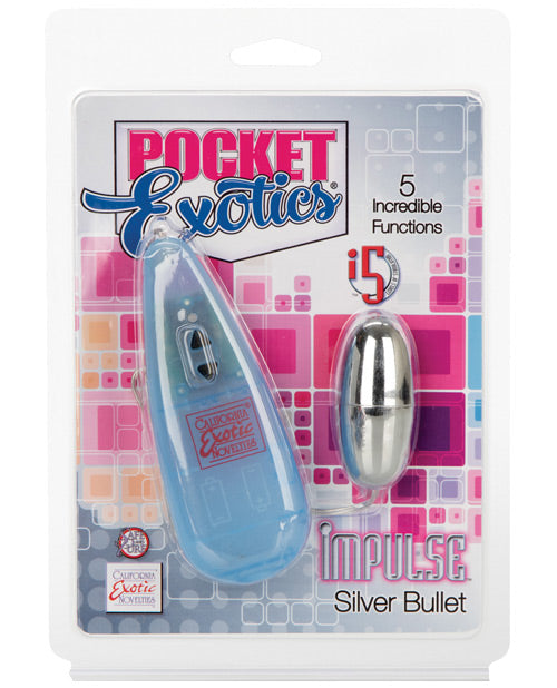 Impulse Silver Bullet Pocket Exotics - Compañero de placer en movimiento Product Image.
