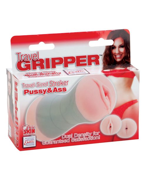 Indulge in Desire: Dual Density Travel Gripper Stroker - Pink Product Image.