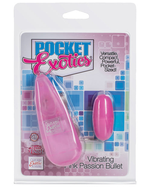 Pink Passion Pocket Exotics Bullet: lujoso acabado satinado y potentes vibraciones - featured product image.